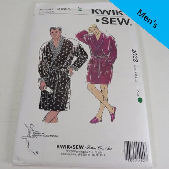Kwik Sew 2023 Clothing Pattern Men's Robe S-XL UNCUT Easy - Picture 1 of 6